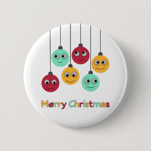 Frohe Weihnachtsbaubles Button