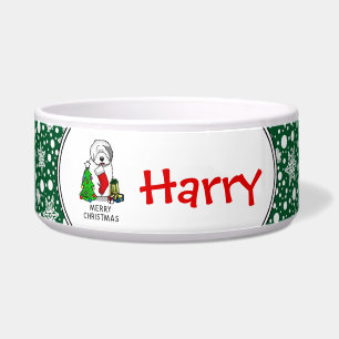 Frohe Weihnachtsbaum 2 Old English Sheepdog Gray 1 Napf