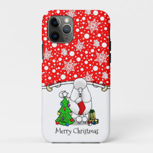 Frohe Weihnachtsbaum 2 Poodle (weiß) Hund Niedlich Case-Mate iPhone Hülle