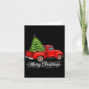 Frohe Weihnachtsbaum auf Red Truck Wagon Xmas Cost Karte