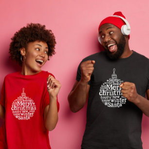 Frohe Weihnachtsbaum-Ball Typografie-Design T-Shirt