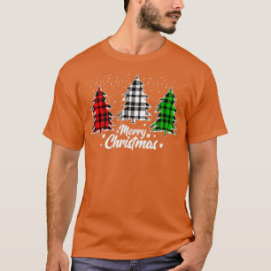 Frohe Weihnachtsbaum Buffalo Kariert Red White Gre T-Shirt