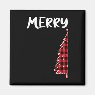 Frohe Weihnachtsbaum Buffalo Karierten Weihnachtsp Magnet