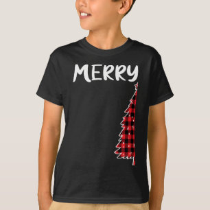 Frohe Weihnachtsbaum Buffalo Karierten Weihnachtsp T-Shirt