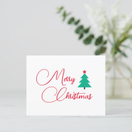 Frohe Weihnachtsbaum Calligraphy Holiday Postcard Postkarte