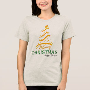 Frohe Weihnachtsbaum Damen Tri-Blend T-Shirt 🎄 Shirt