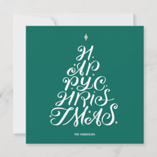 Frohe Weihnachtsbaum - Evergreen Flat Holiday Card Feiertagskarte