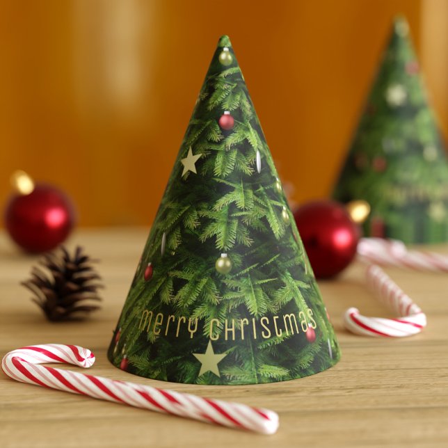 Frohe Weihnachtsbaum Festive Paper Party Hat Partyhütchen (Merry Christmas! And your Christmas Party will be merrier wearing one of these paper hats)