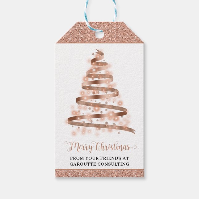 Frohe Weihnachtsbaum Firmenfeiertag Geschenkanhänger (Vorderseite)