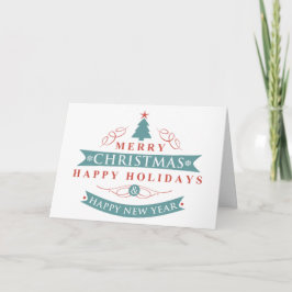 Frohe Weihnachtsbaum geklappt Urlaub Feiertagskarte