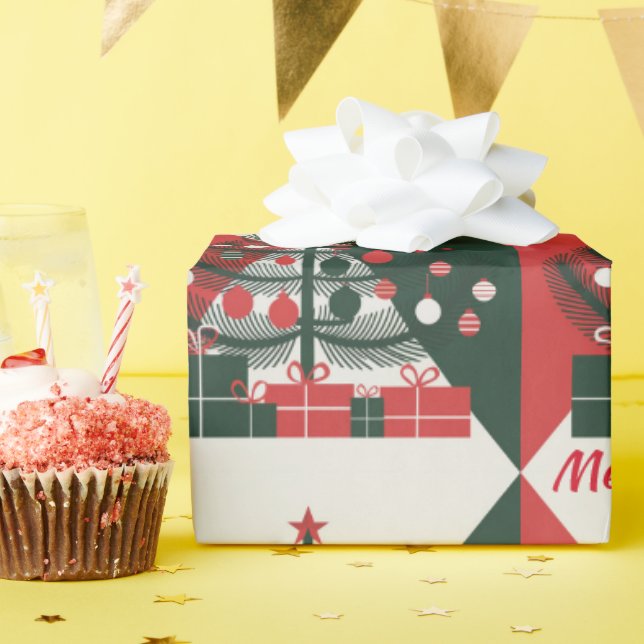 Frohe Weihnachtsbaum Geschenkpapier (Geburtstagsparty)