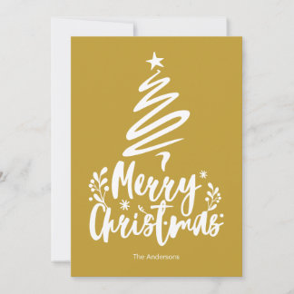 Frohe Weihnachtsbaum Golden Christmas Card Feiertagskarte