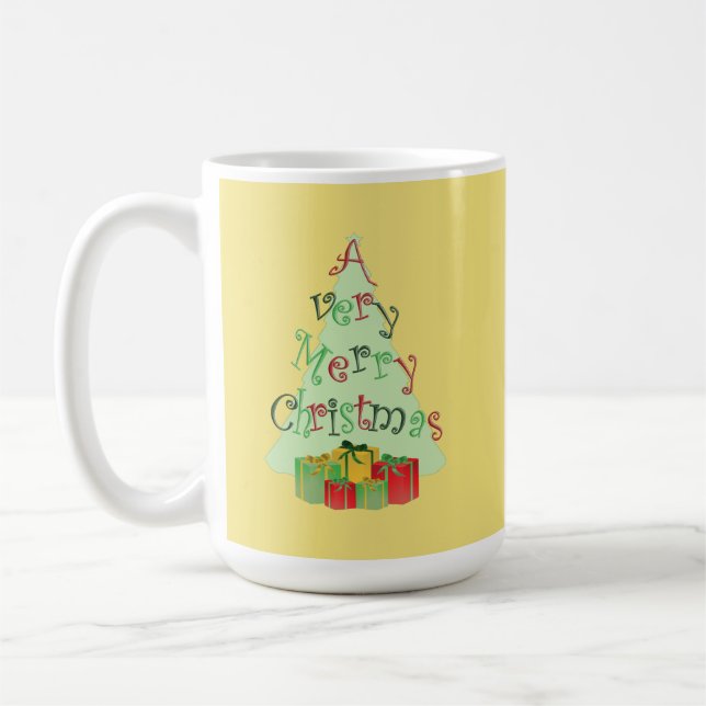 Frohe Weihnachtsbaum Grafik-Design-Tasse Kaffeetasse (Links)