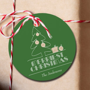 Frohe Weihnachtsbaum Grüne Feiertage  Geschenkanhänger