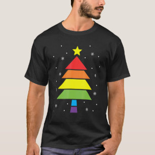 Frohe Weihnachtsbaum Holiday Rainbow LGBTQ Gay Pri T-Shirt