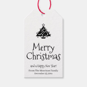 Frohe Weihnachtsbaum individuelle Name modern Geschenkanhänger