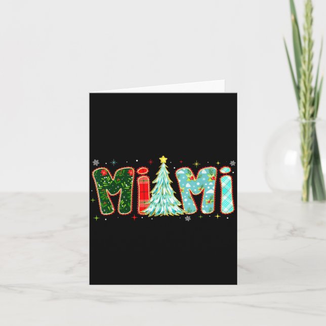 Frohe Weihnachtsbaum Kariert Mimi Ästhetik Mutter  Karte (Vorderseite)