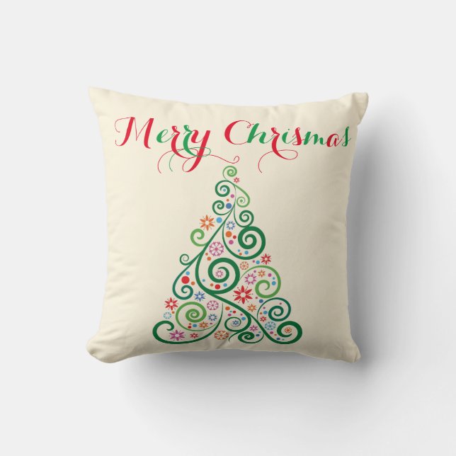 Frohe Weihnachtsbaum-Kissen Kissen (Vorderseite)
