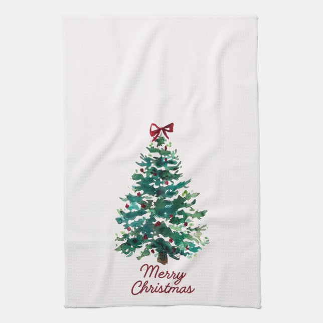 Frohe Weihnachtsbaum Küchenhandtuch Geschirrtuch (Vertikal)