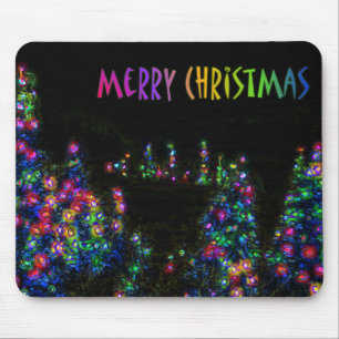 Frohe Weihnachtsbaum-Lichter-Mauspad Mousepad