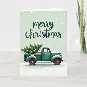 Frohe Weihnachtsbaum-LKW-Karte Karte