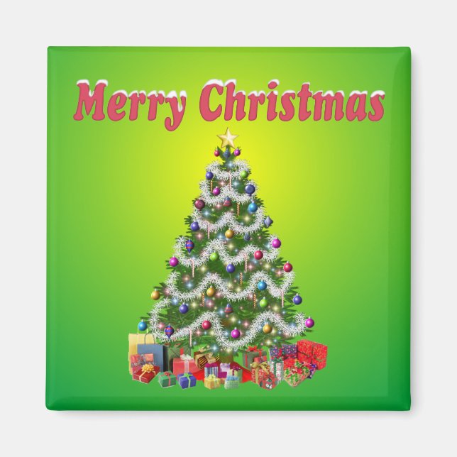 Frohe Weihnachtsbaum Magnet (Vorne)