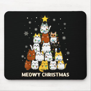 Frohe Weihnachtsbaum Merry Catmas Katzenliebhaber  Mousepad