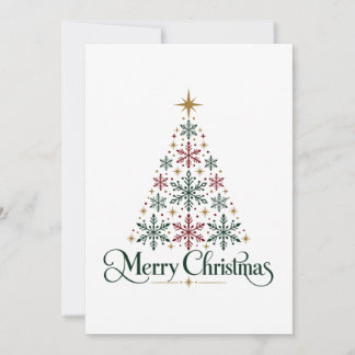 Frohe Weihnachtsbaum-Minimalist-Schneeflocke Feiertagskarte