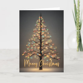 Frohe Weihnachtsbaum mit Leuchten Faltbare Karte