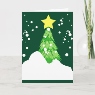 Frohe Weihnachtsbaum mit Schnee Feiertagskarte