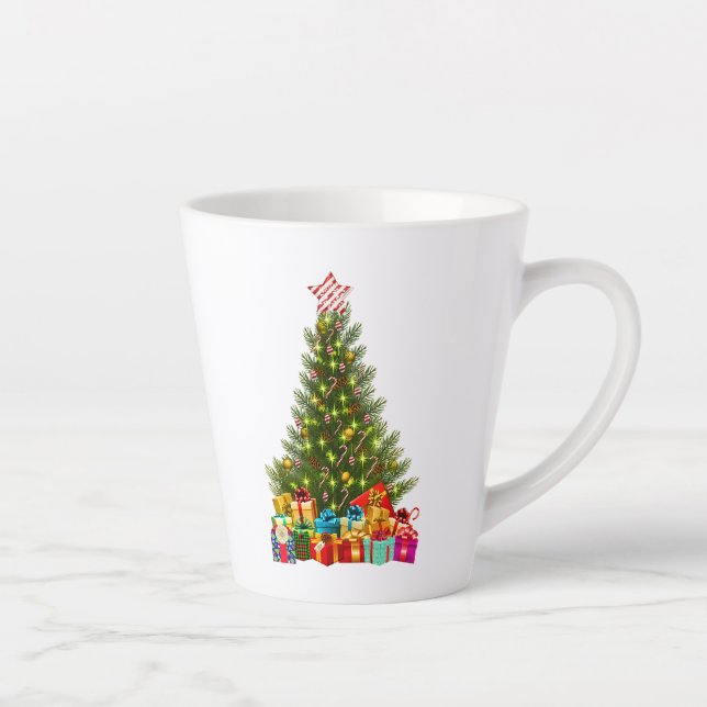 Frohe Weihnachtsbaum mit Star Presents Holiday Milchtasse (Rechts)