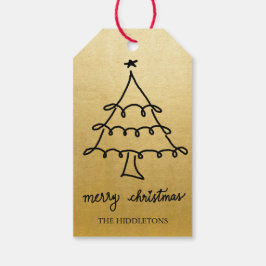 Frohe Weihnachtsbaum Moderne Script-Imitate Gold F Geschenkanhänger