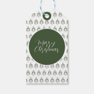 Frohe Weihnachtsbaum Muster Fichte Grün Geschenkanhänger