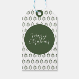 Frohe Weihnachtsbaum Muster Pine Green Geschenkanhänger