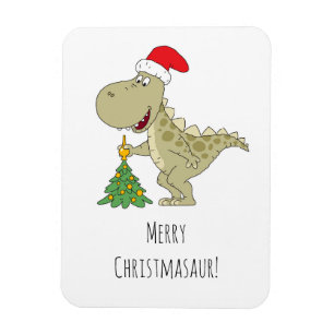 Frohe Weihnachtsbaum Niedliche Dinosaurier-Weihnac Magnet