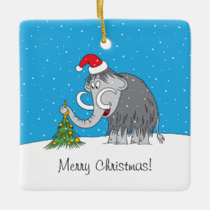 Frohe Weihnachtsbaum Niedliche Mammoth-Weihnachtsm Keramikornament