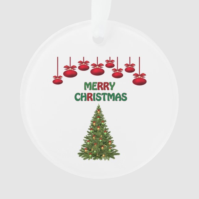 Frohe Weihnachtsbaum präsentiert Feiertag Ornament (Vorderseite)