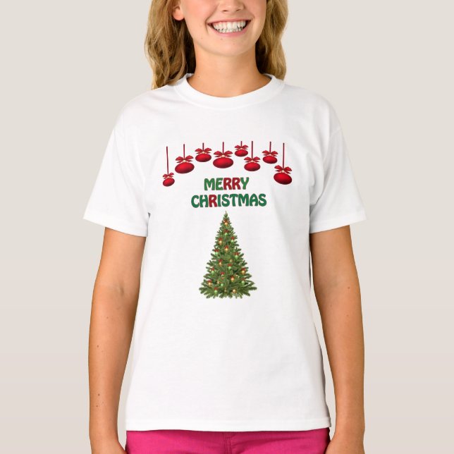 Frohe Weihnachtsbaum präsentiert Feiertag T-Shirt (Vorderseite)