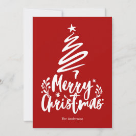 Frohe Weihnachtsbaum Red Christmas Card Feiertagskarte