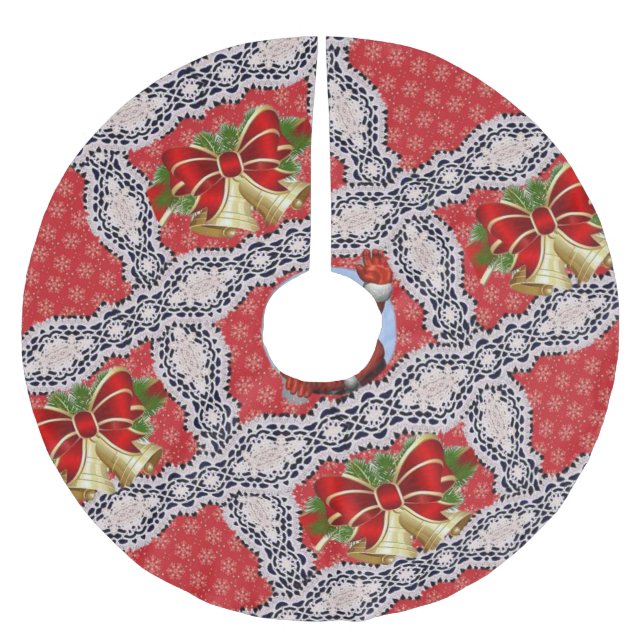 Frohe Weihnachtsbaum Rock Gold Weihnachtsschmuck Polyester Weihnachtsbaumdecke (Vorderseite)