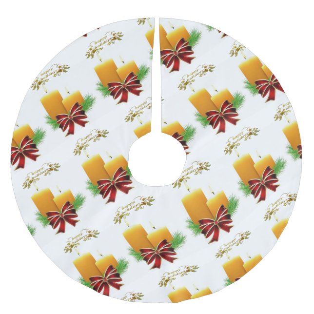 Frohe Weihnachtsbaum Rock Happy Holidays Polyester Weihnachtsbaumdecke (Vorderseite)