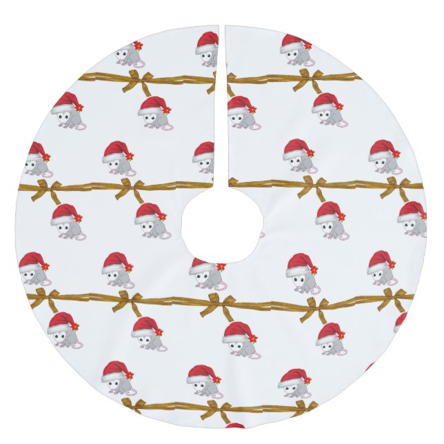 Frohe Weihnachtsbaum Rock Opossum Polyester Weihnachtsbaumdecke (Vorderseite)