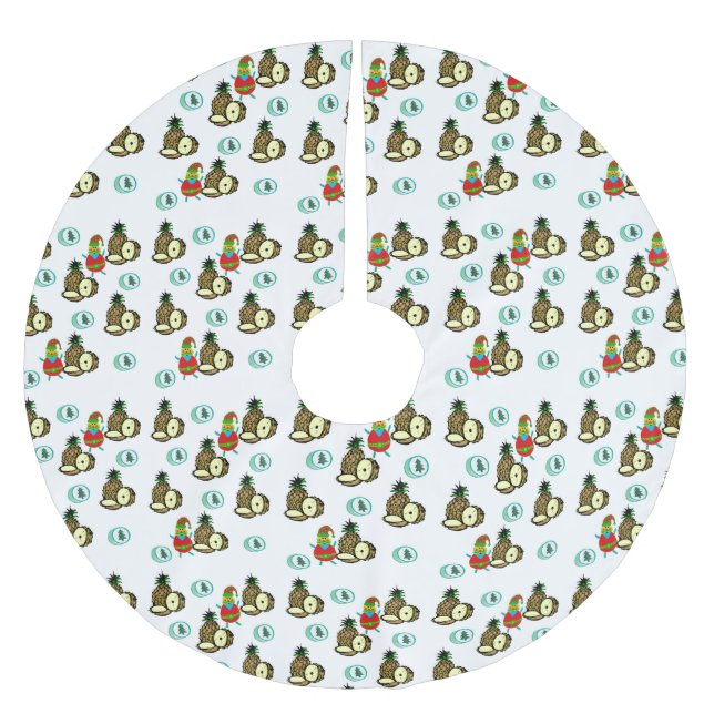 Frohe Weihnachtsbaum Rock Santa Coconut Polyester Weihnachtsbaumdecke (Vorderseite)