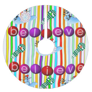 Frohe Weihnachtsbaum Rock Snowman glaubt Polyester Weihnachtsbaumdecke