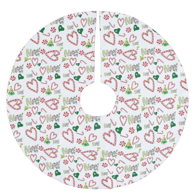 Frohe Weihnachtsbaum-Rock-Weihnachten Polyester Weihnachtsbaumdecke (Vorderseite)