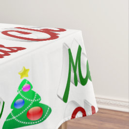 Frohe Weihnachtsbaum rote grüne Schrift Tischdecke