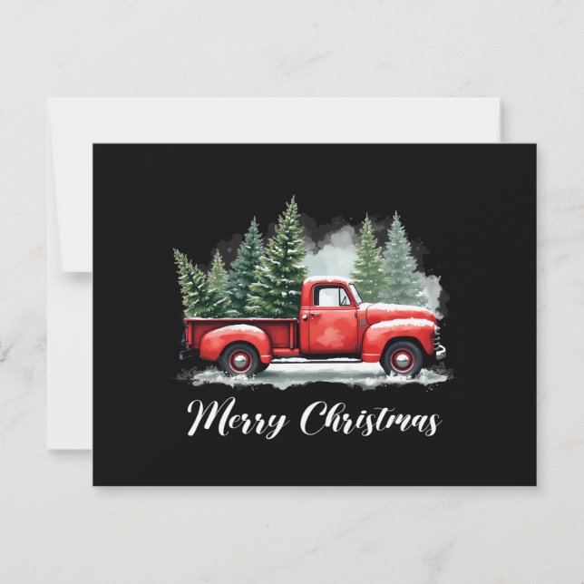 Frohe Weihnachtsbaum rote Lastwagen (Vorderseite)