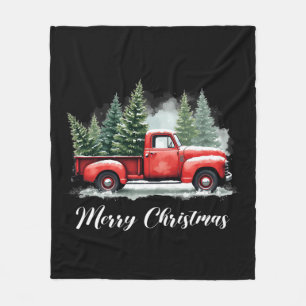 Frohe Weihnachtsbaum rote Lastwagen Fleecedecke