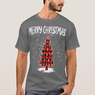 Frohe Weihnachtsbaum Roter Buffalo Kariert Xmas Sc T-Shirt