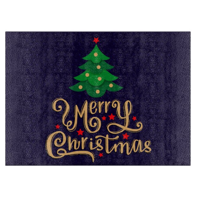 Frohe Weihnachtsbaum Schneidebrett (Vorderseite)